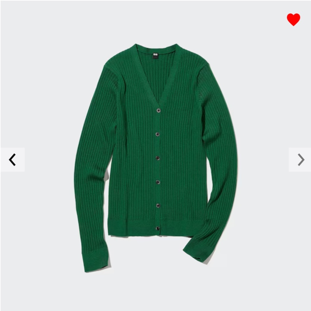 Green extra fine merino ribbed cardigan and tee coordinated set NWT